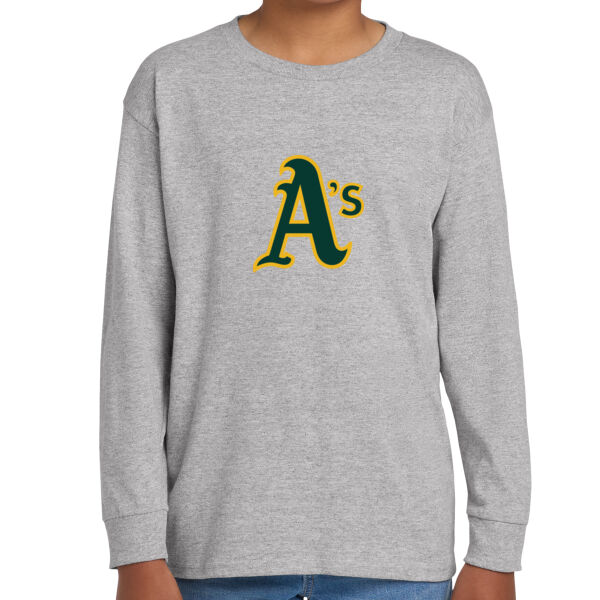 Gilroy Little League A's Youth Heavy Cotton 100% Cotton Long Sleeve T Shirt Thumbnail