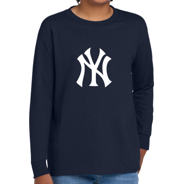 Gilroy Little League Yankees Youth Heavy Cotton 100% Cotton Long Sleeve T Shirt Thumbnail
