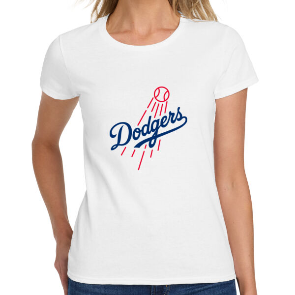 Gilroy Little League Dodgers Ladies Heavy Cotton 100% Cotton T Shirt Thumbnail
